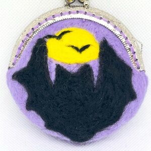 Batty handmade wool felt coin purse